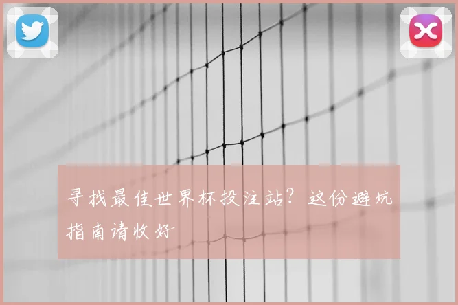 寻找最佳世界杯投注站？这份避坑指南请收好